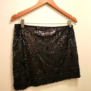Express Black Sequin Mini Skirt